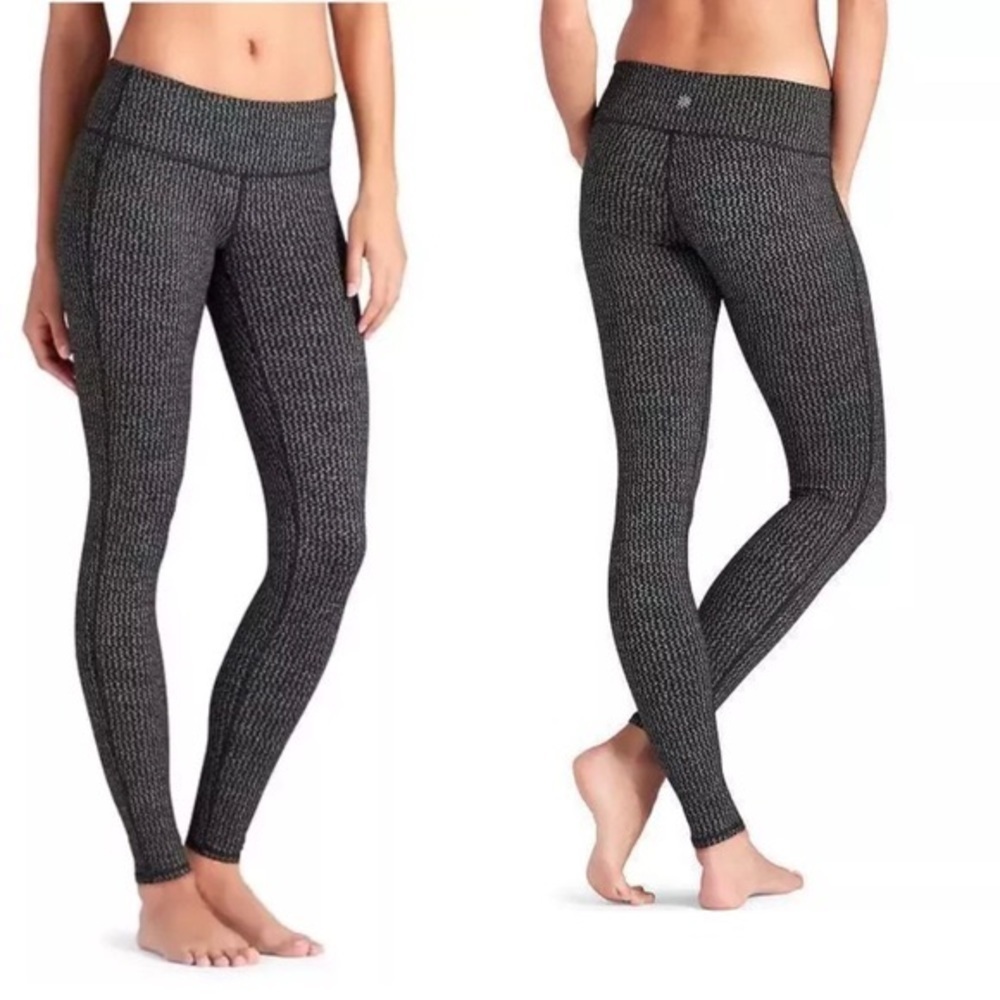 Athleta Heartbeat Chaturanga Tight Black‎ Zigzag XS